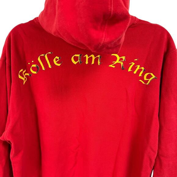 Deiters IM KARNEVAL Red Multicolor Rhinestone Skull Graphic Hoodie Mens Small - Picture 5 of 6